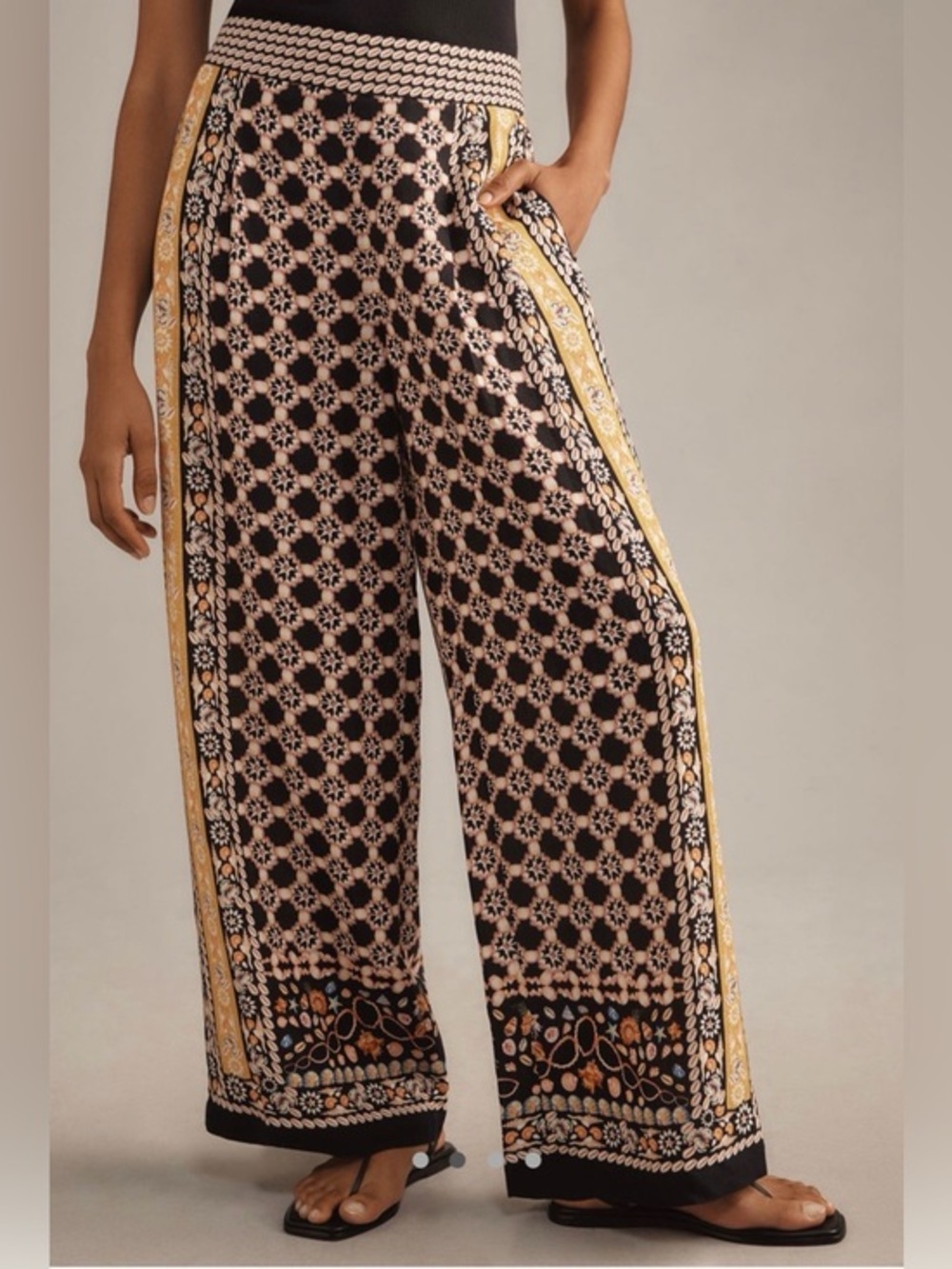 Anthropologie x Ranna Gill Seashell Linen Wide Leg Pants NWT 🐚